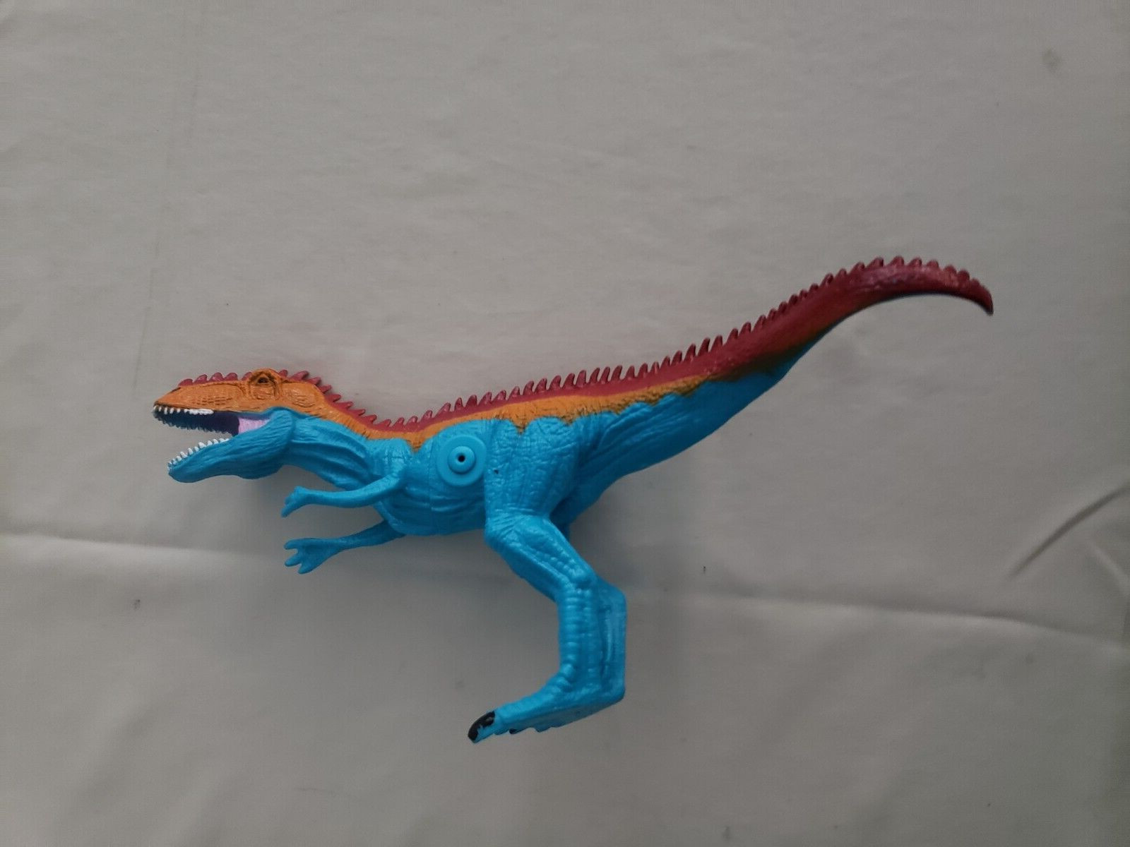 PLASTIC MULTICOLORED DINOSAUR Sounds 11&Prime; LONG TESTED VIDEO