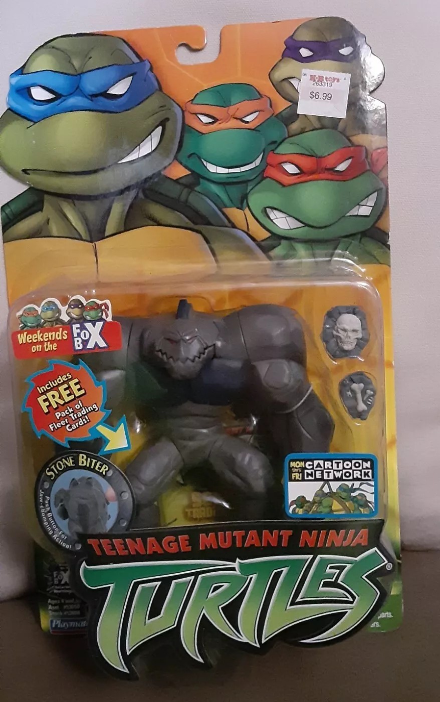 Teenage Mutant Ninja Turtles Stone Biter Figure 2004 TMNT Trading Cards Bonus