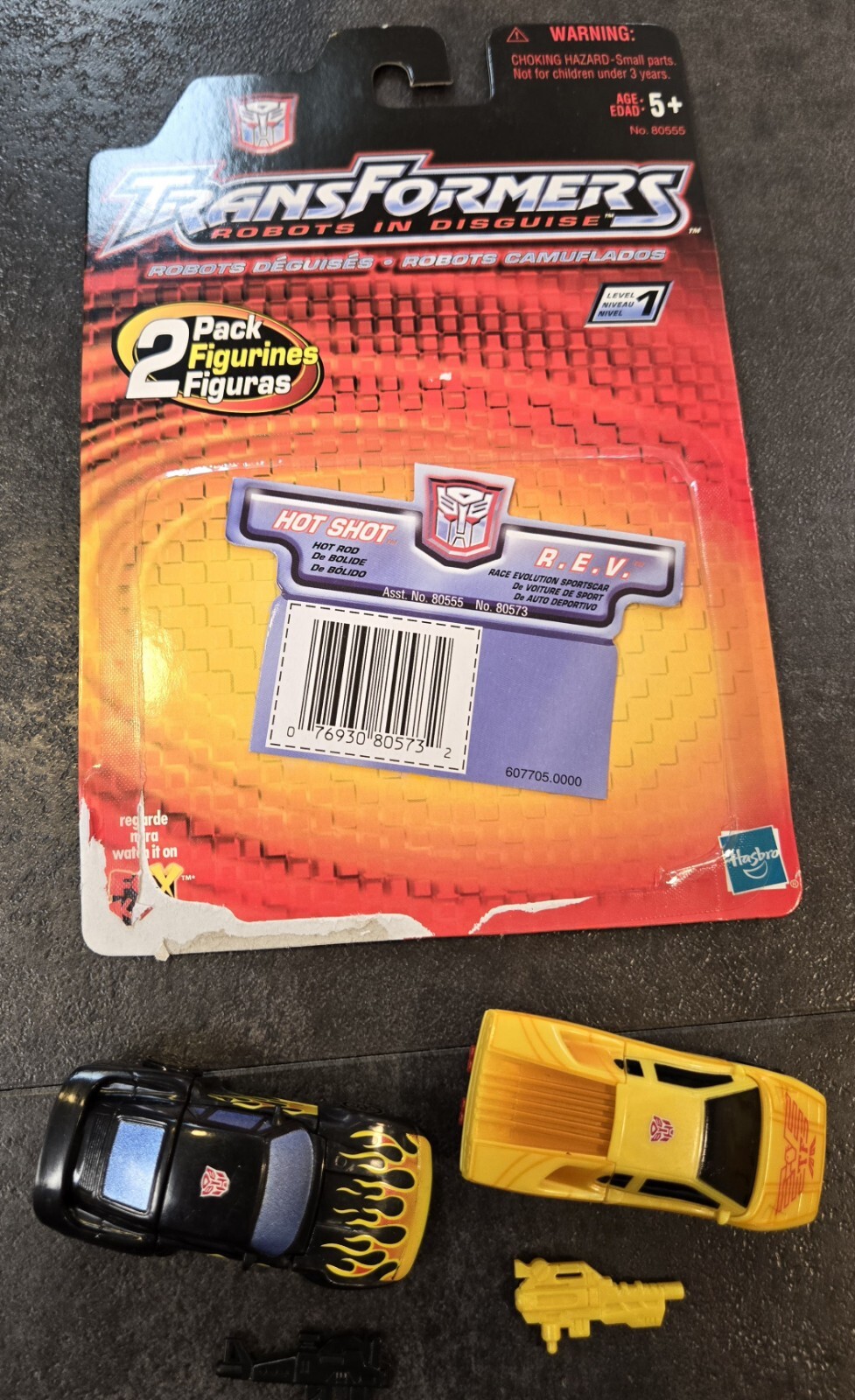 2001 TRANSFORMERS HOT SHOT & R.E.V. ROBOTS in DISGUISE RID COMPLETE NICE LOT