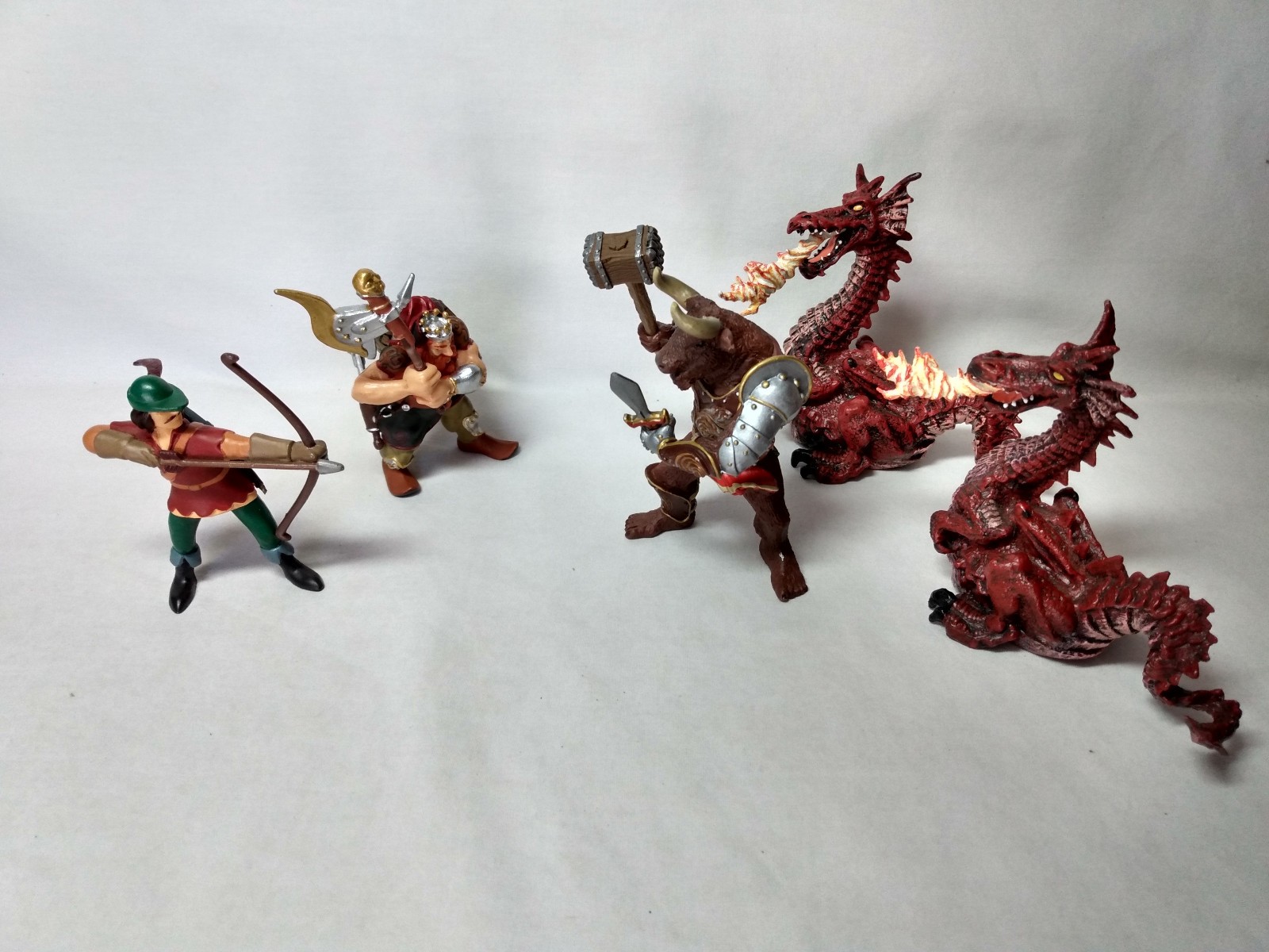 Papo Fantasy Figures Battle Minotaur Dragons Dwarf Warrior Archer