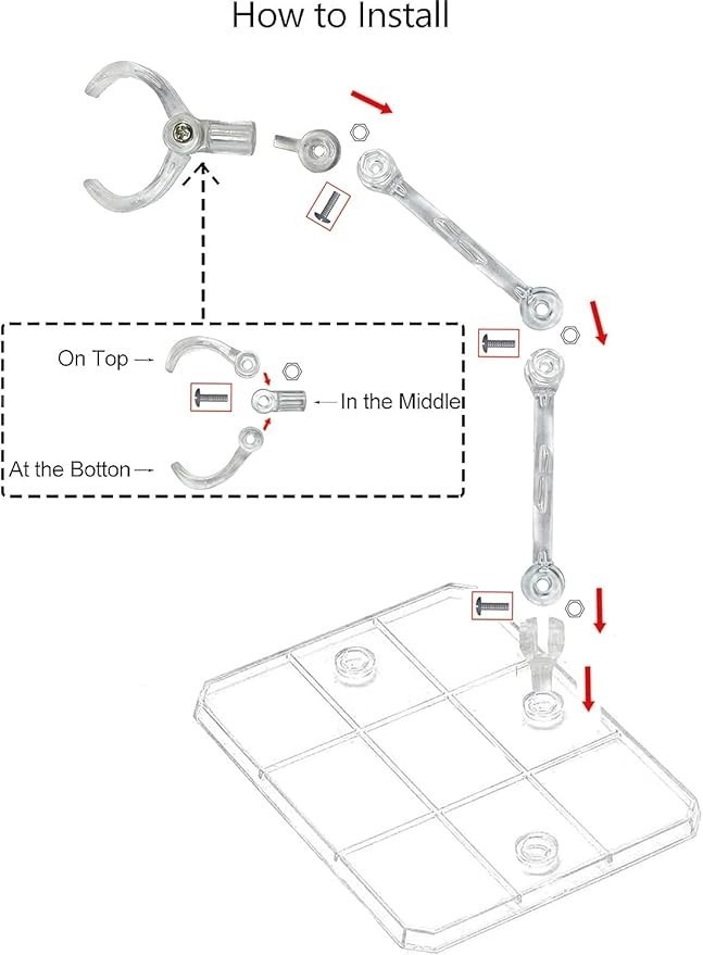 5PC Adjustable HG144 Action Figure Display Base Holder Doll Model Support Stand