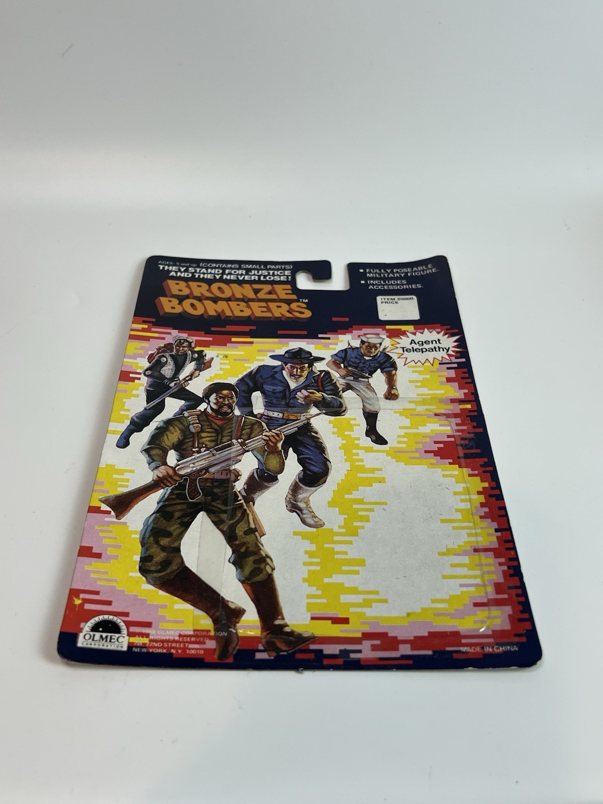 Agent Telepathy Back Card Package Bronze Bombers 1988 Olmec Vintage