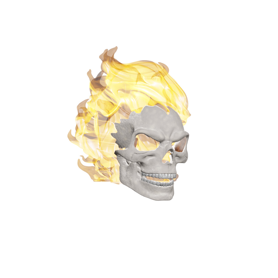 1/6 Scale Head [Unpainted]: Flaming Skull (Inspired by Ghost Rider)