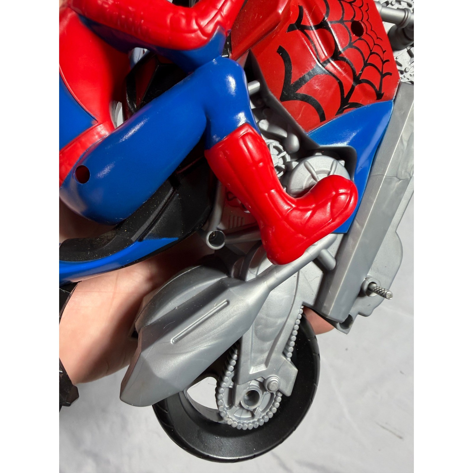 Marvel Spider-Man Motorcycle Action Figure Toy Red Blue Web Cycle S524