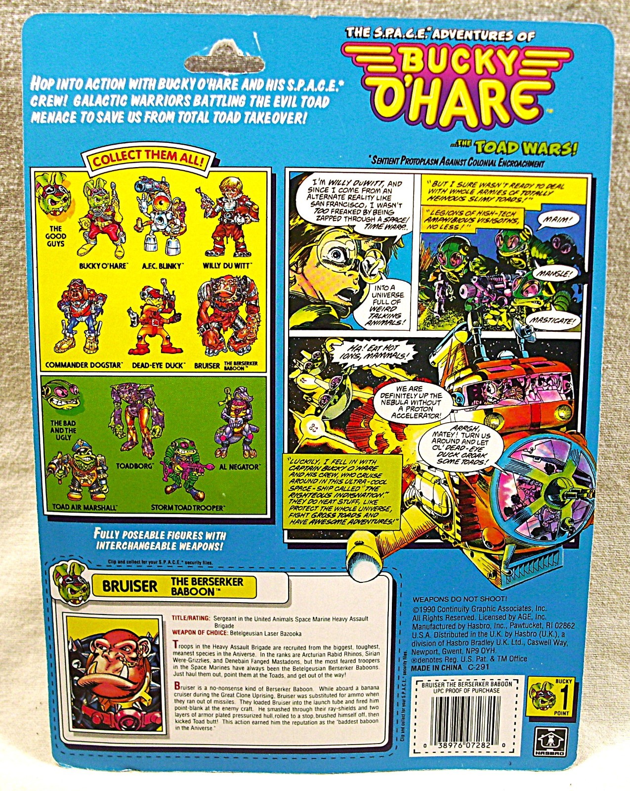 1990 Hasbro ☆ Bucky O&rsquo;Hare ☆ Toad Wars ☆ BRUISER ☆ Action Figure ☆ L@@K!
