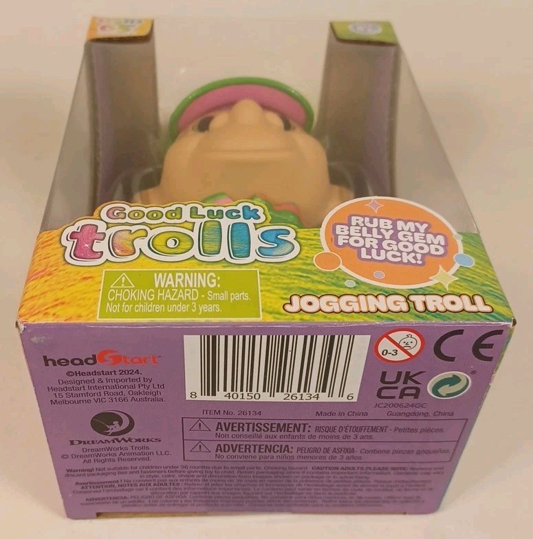 Treasure Trolls Good Luck Trolls Jogging Troll 65th Anniversary Belly Charm New