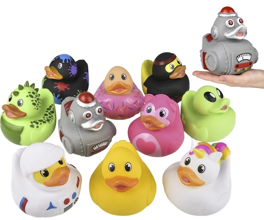 Big Rubber Ducky Collectible Mix (5.5&Prime;) Alien, Robot, Dinosaur, Splat, Ninja, Co