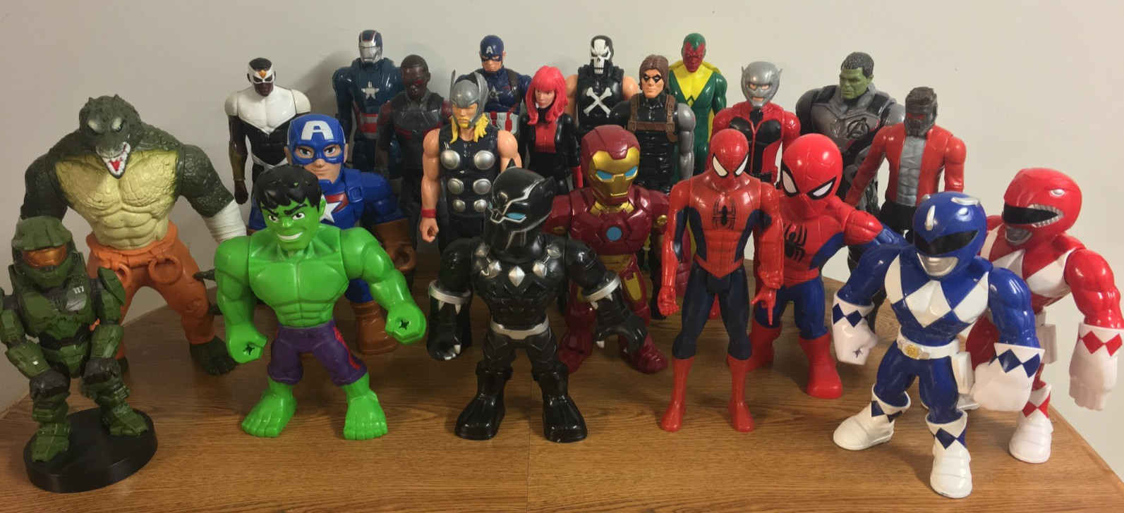 Huge Lot Of Marvel DC Comics Power Rangers Tall Action Figures Stand Halo Statue