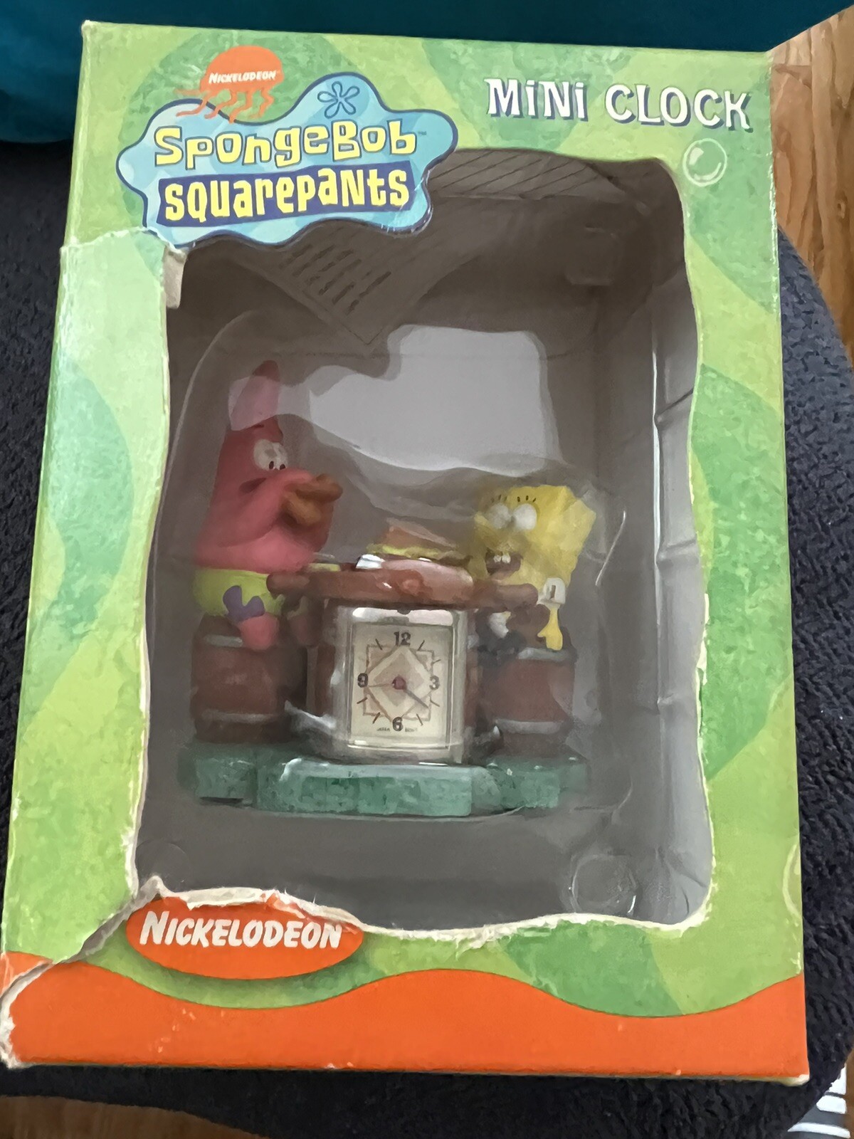 Very Rare SpongeBob SquarePants Collectible Mini Clock By Viacom/ Nickelodeon