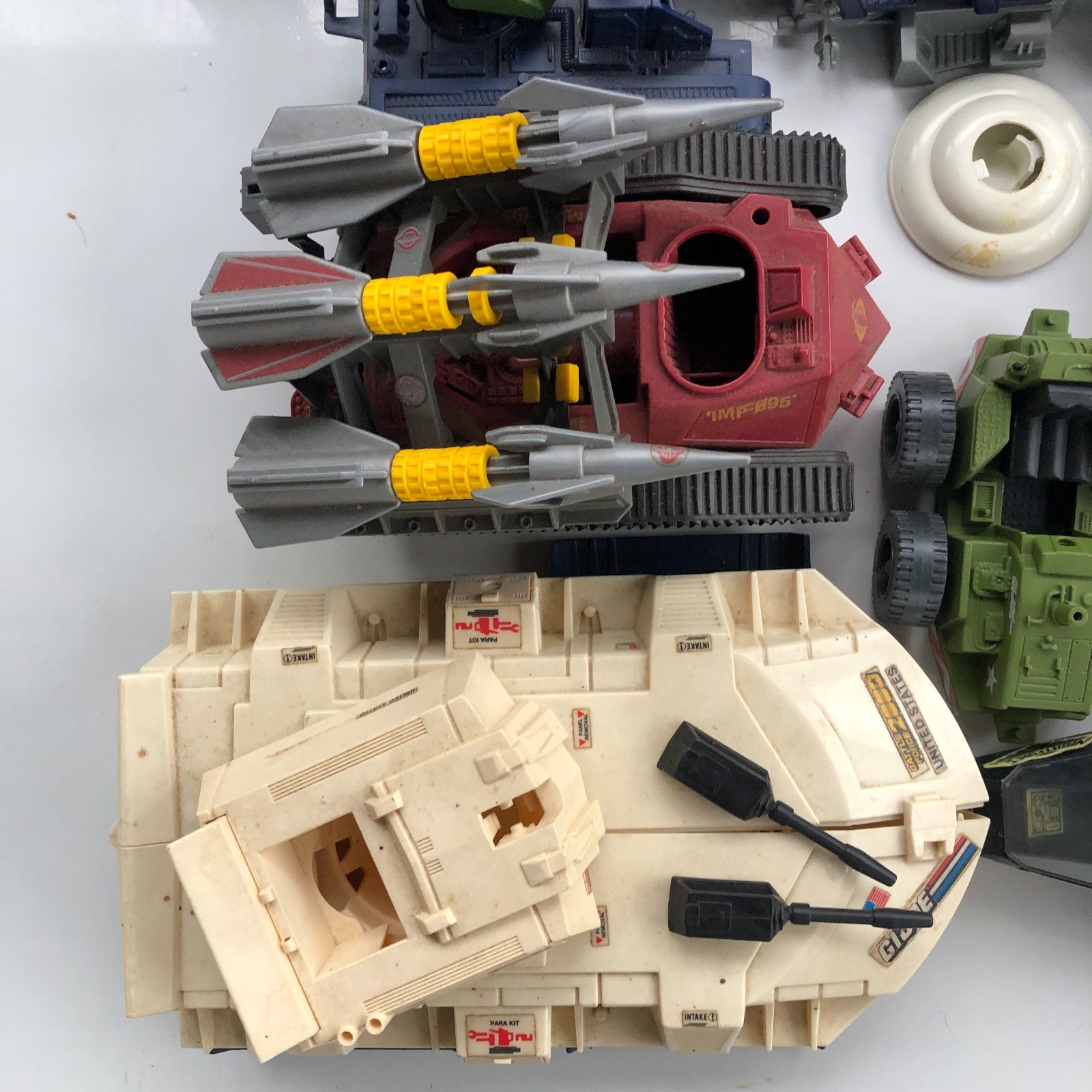 Lot 7 GI JOE Vehicles Mostly incomplete 1985-1988 Maggot Despoiler DOMINATOR
