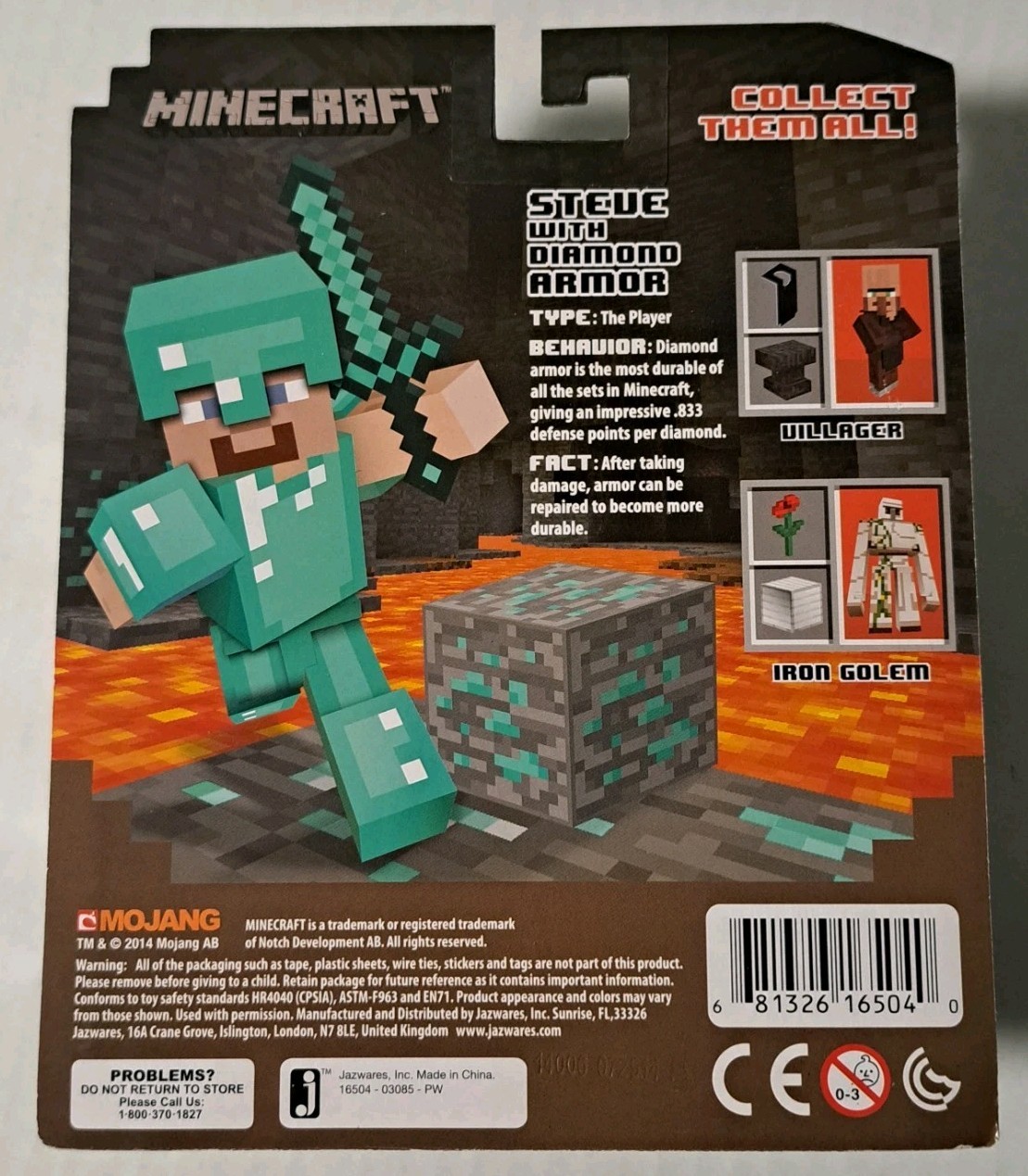 Minecraft Overworld Steve with Diamond Armor Series 2 Jazwares Figure Toy New