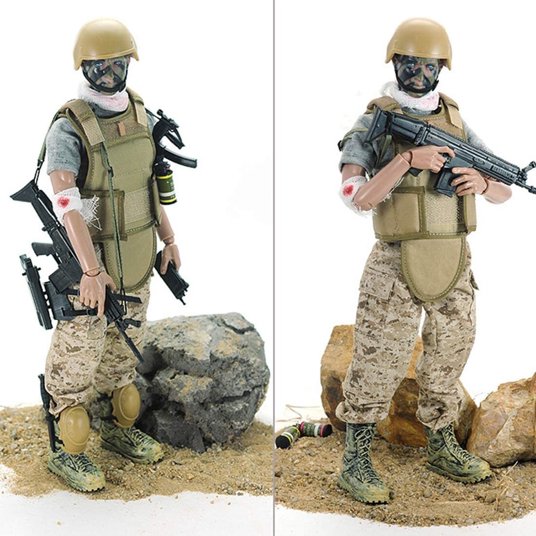 1/6 Special Force Wounded Soldier Action Figure Army Action Figures Playset Toys