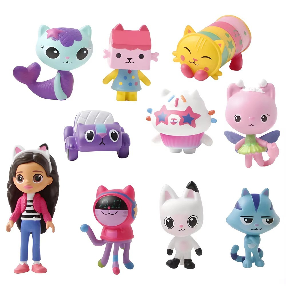 10pcs/set Gabby&rsquo;s Dollhouse Action Figure Cute Doll Collection Model Toys