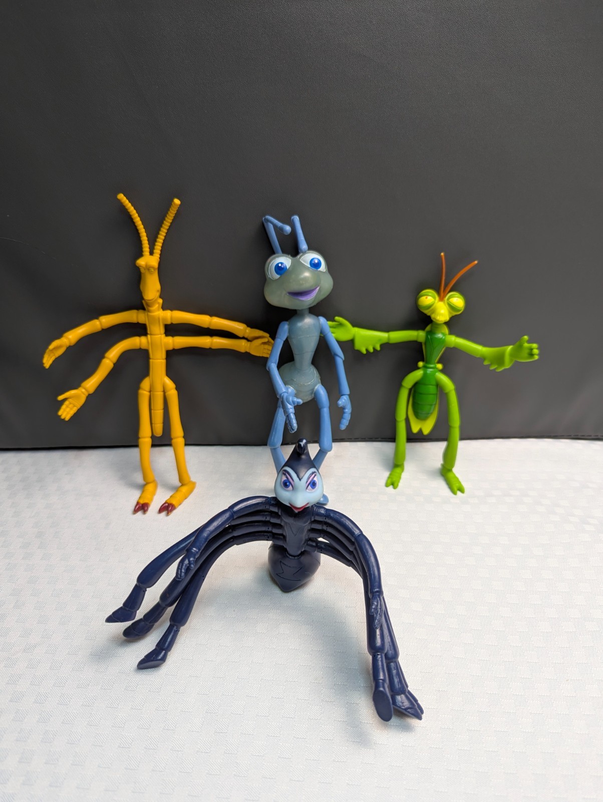 Vintage 1990s Disney Pixar A Bugs Life Set of Four Bendable Figures