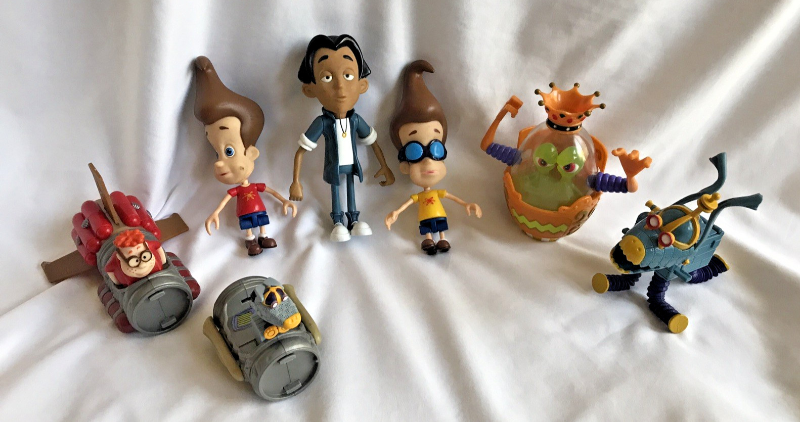Nickelodeon Jimmy Neutron Figure Lot Nick Dean Goddard Goobot Viacom 2 BK Toys