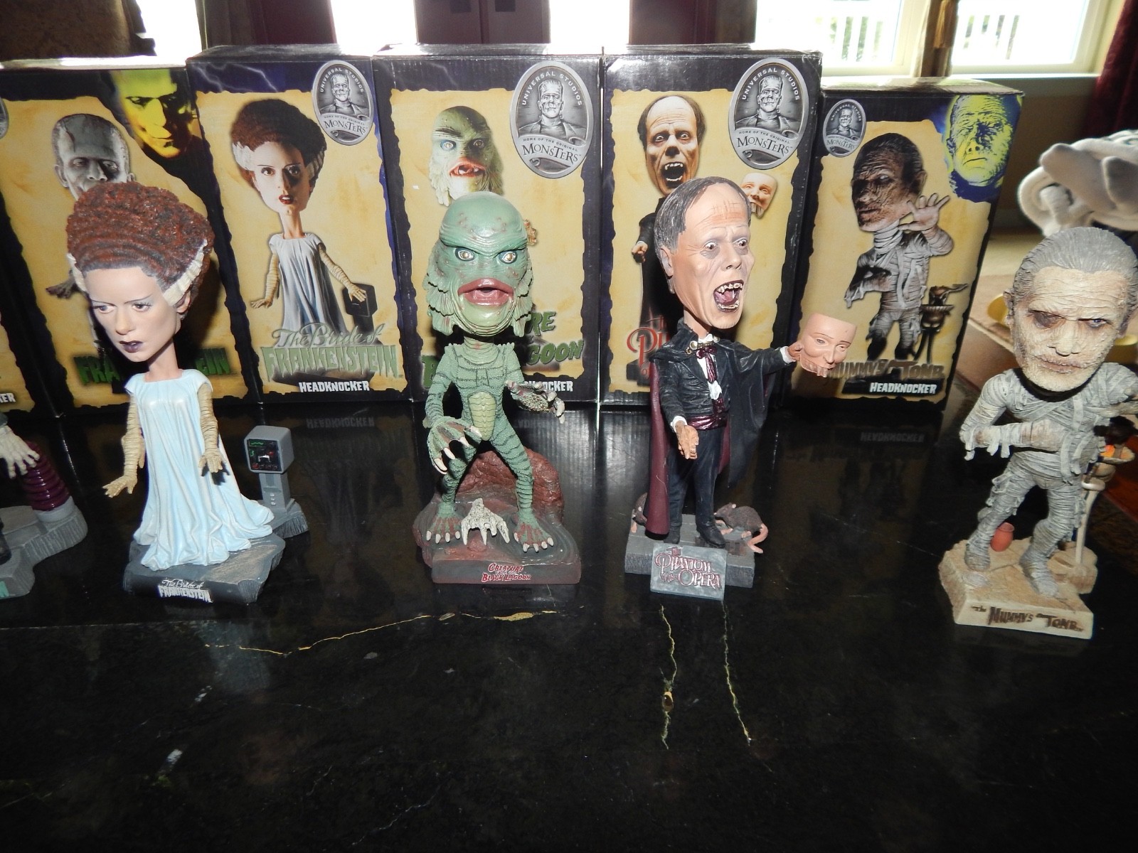 UNIVERSAL MONSTERS BOBBLEHEADS COMPLETE SET 7 NECA 2006 CREATURE PHANTOM MUMMY +