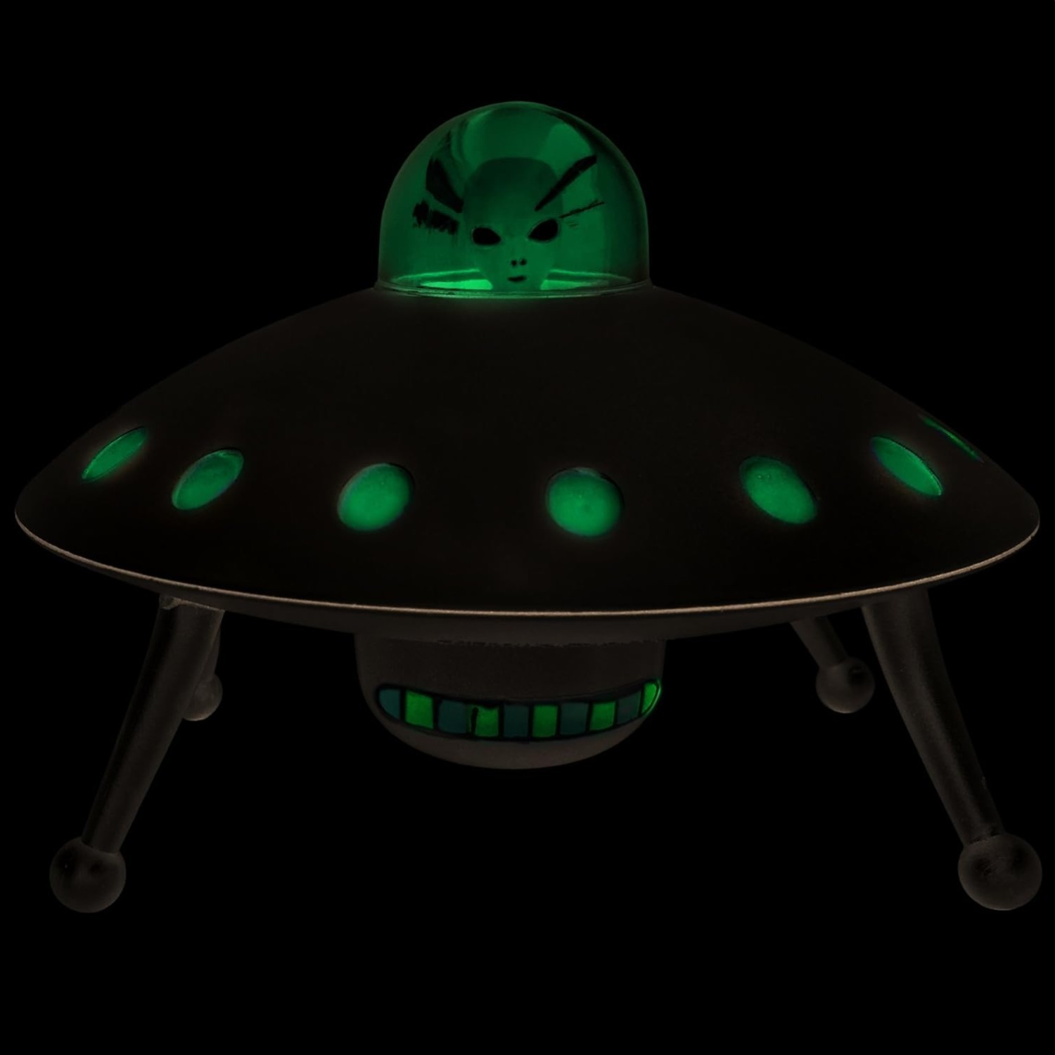 Alien Glow-in-The-Dark UFO Space Ship and Bendable Action Figure Toy
