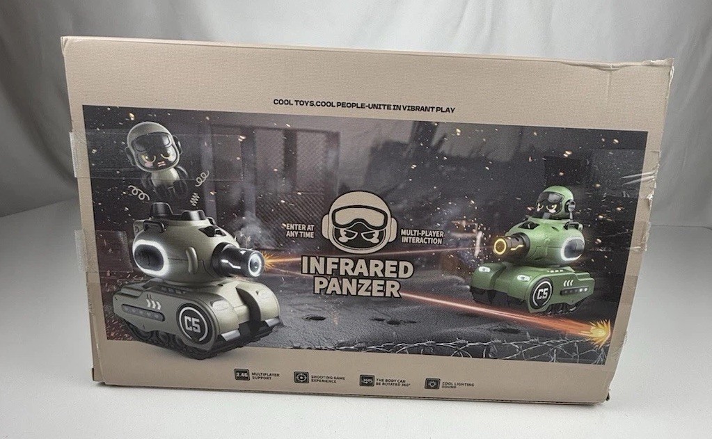 Infrared Panzer RC Battle Tank Set 2.4G Multiplayer Lights Sound Shooting Game