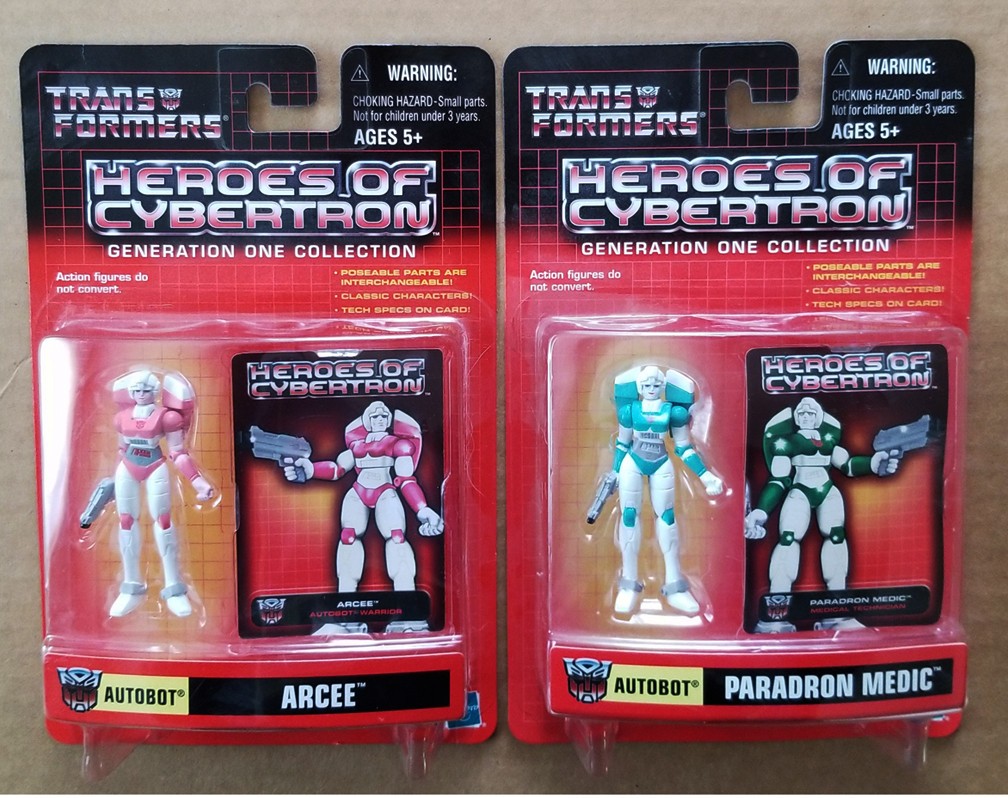 TRANSFORMERS HEROES OF CYBERTRON : ARCEE + PARADRON MEDIC 2003 BOTH MOC