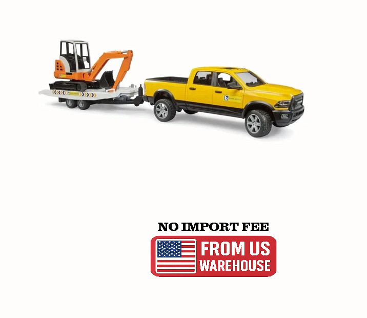 🔥FREE SHIP US Brudeɾ 1:16 Rɑm Rental Service with Mini Excavator 02546