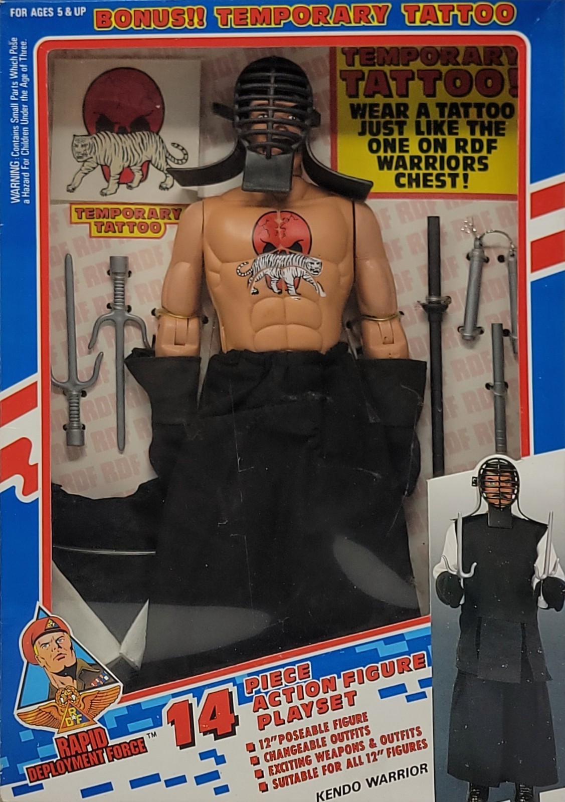 Rapid Deployment Force Kendo Warrior 12&Prime; Action Figure Play Set 1994 (Old Stock)
