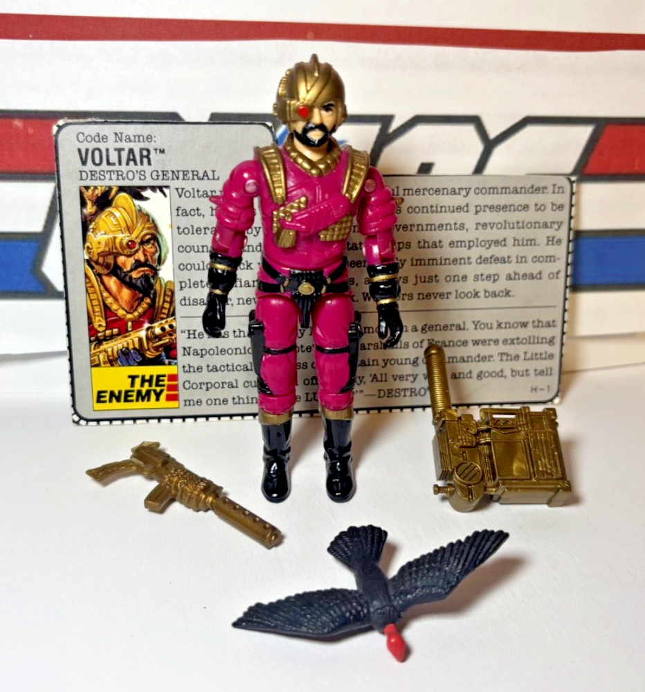GI Joe Voltar 1988 v1 *COMPLETE w/File Card, No Talons!* Figure is EXCELLENT!