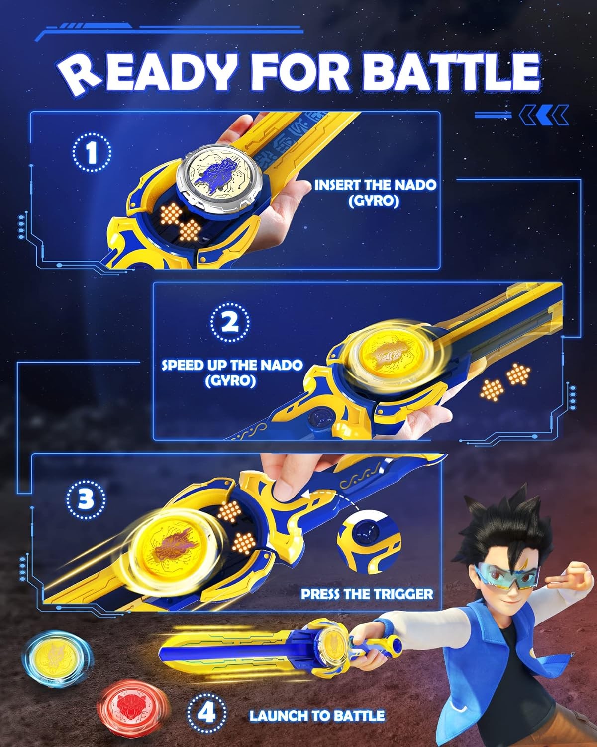 Burst Battling Tops Stadium Set 2 Launchers 2 Tops