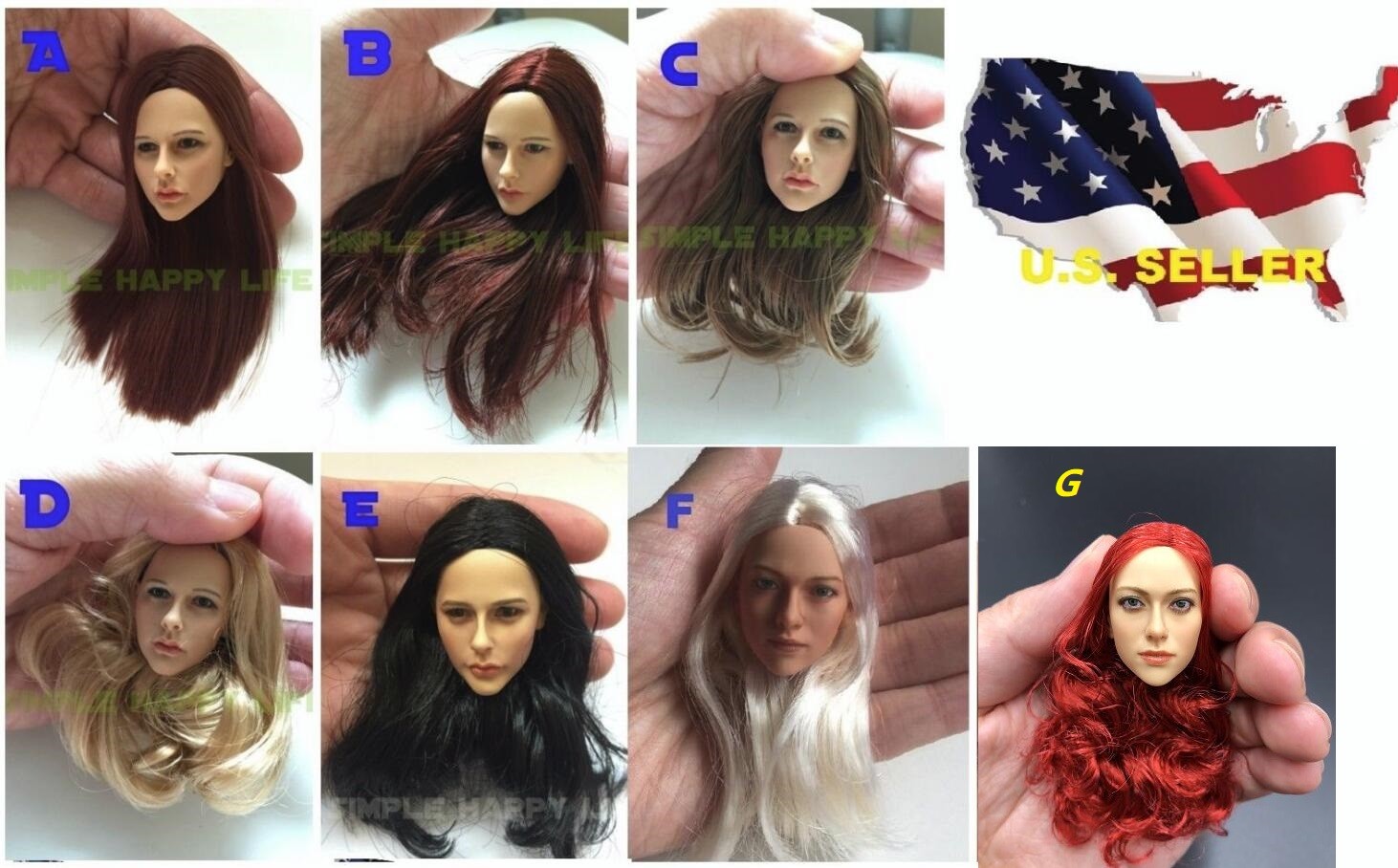 KUMIK 1/6 Woman hair wig 2.5 Multi color for 12&Prime; female head sculpt ❶USA❶