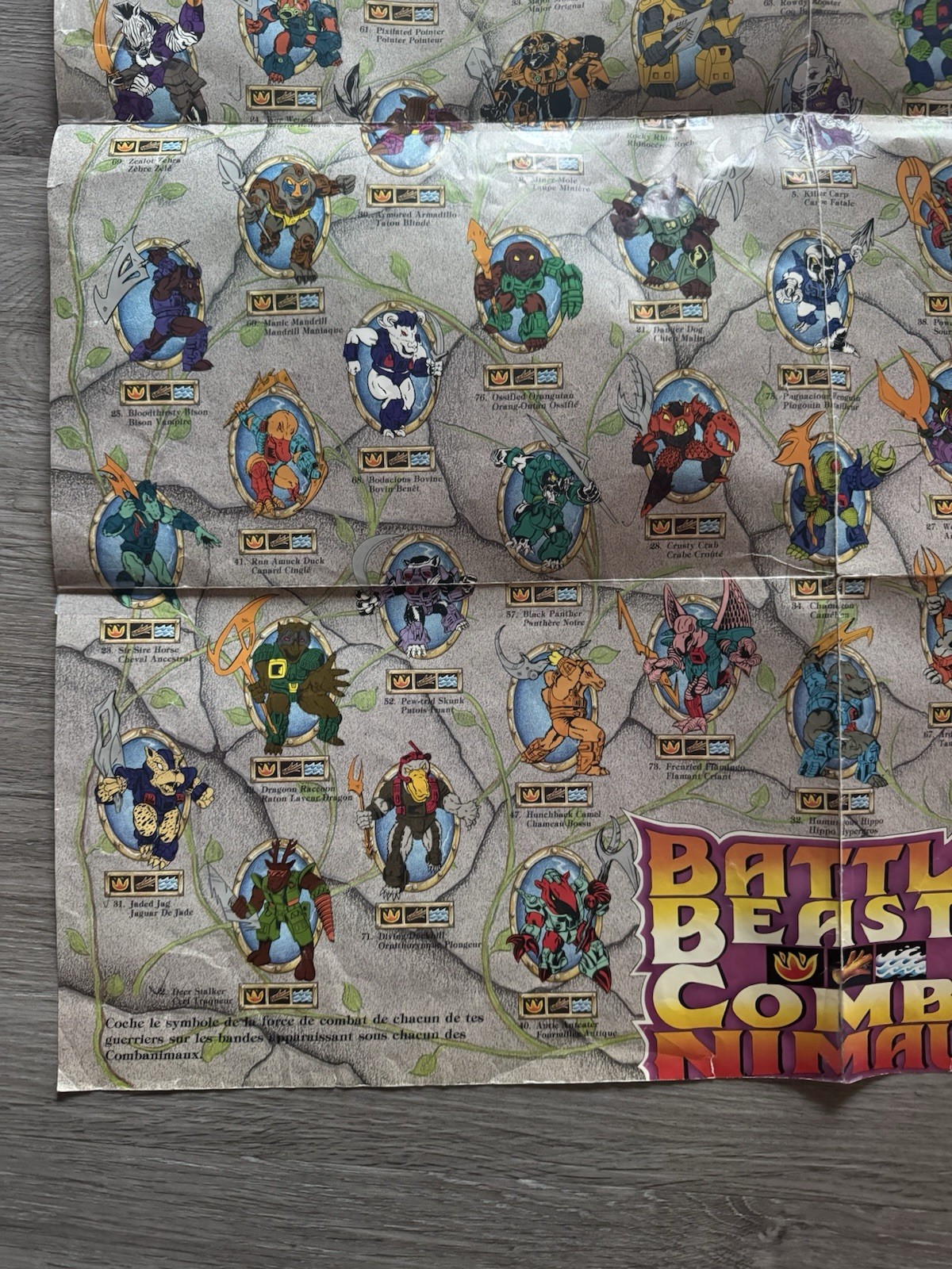 Battle Beasts Poster (Made in Canada) 1987 Hasbro Mail away redemption character