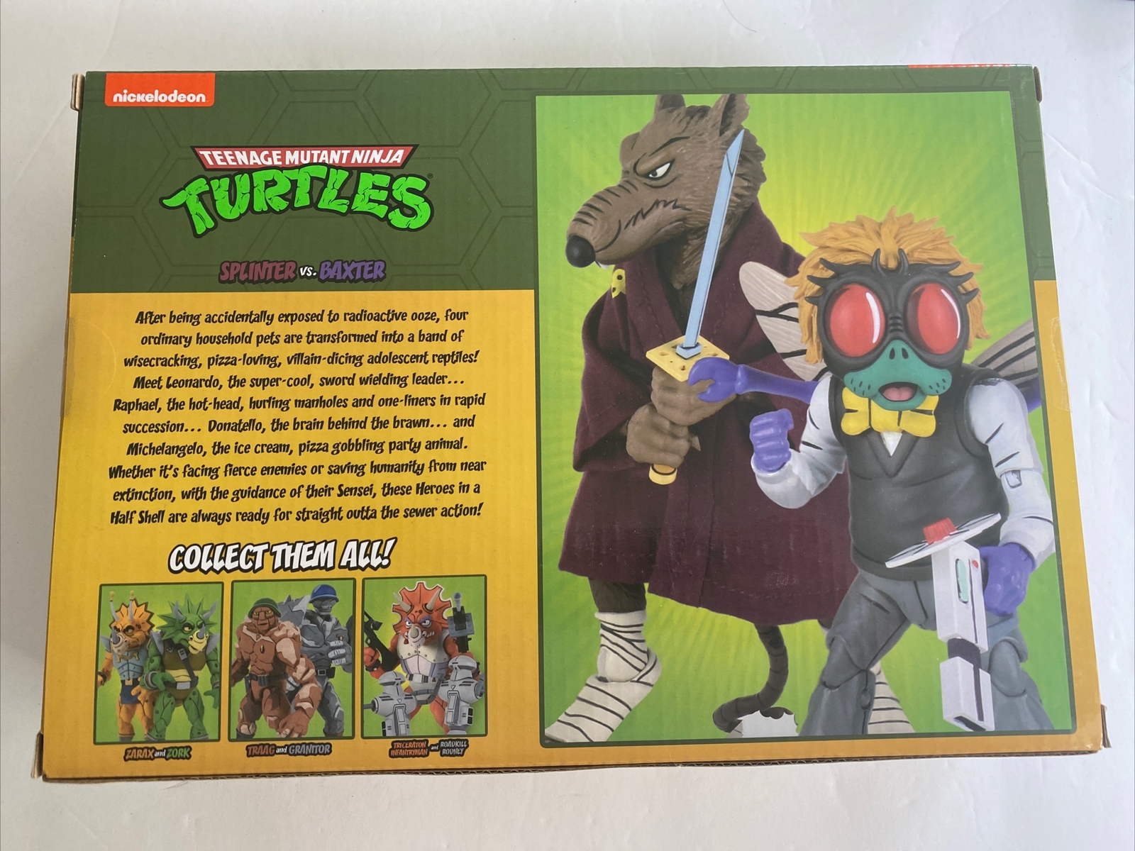 NECA Splinter vs Baxter TMNT 2 Pack NEW/SEALED NICKELODEON Signed K.Eastman