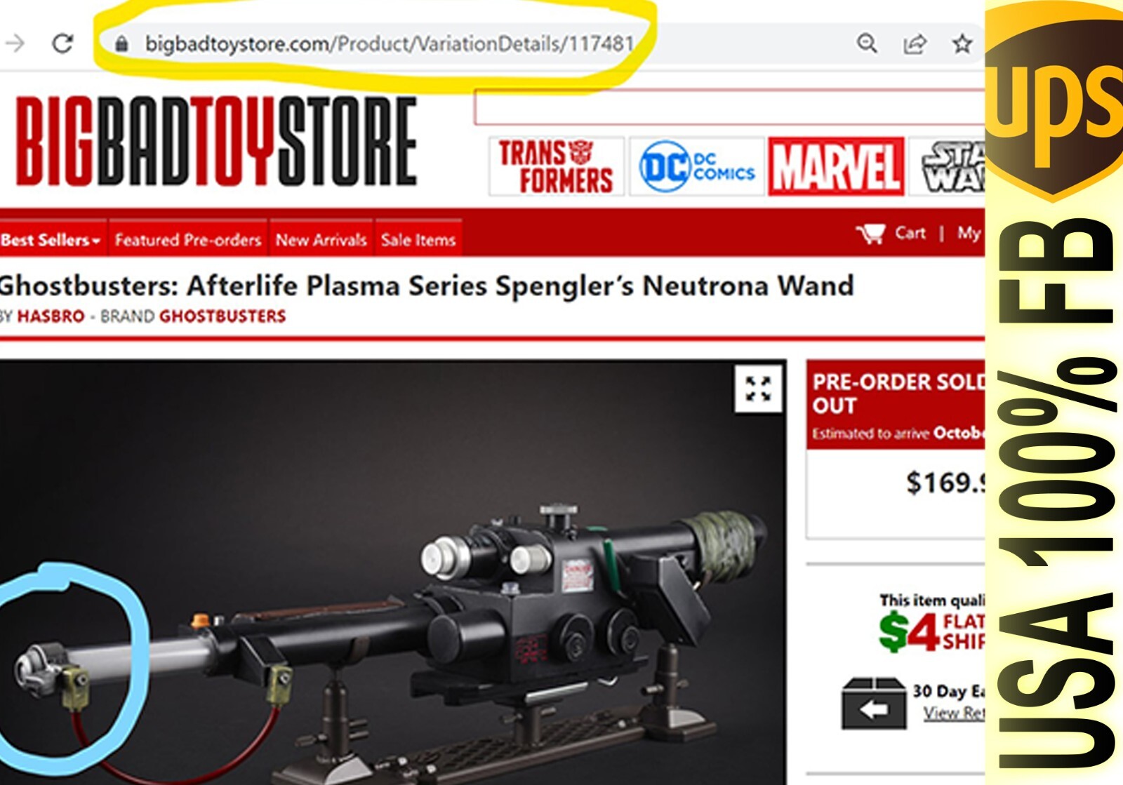Silver Tip Original Ghostbusters Afterlife Egon Spengler’s Neutrona Wand Gen 1