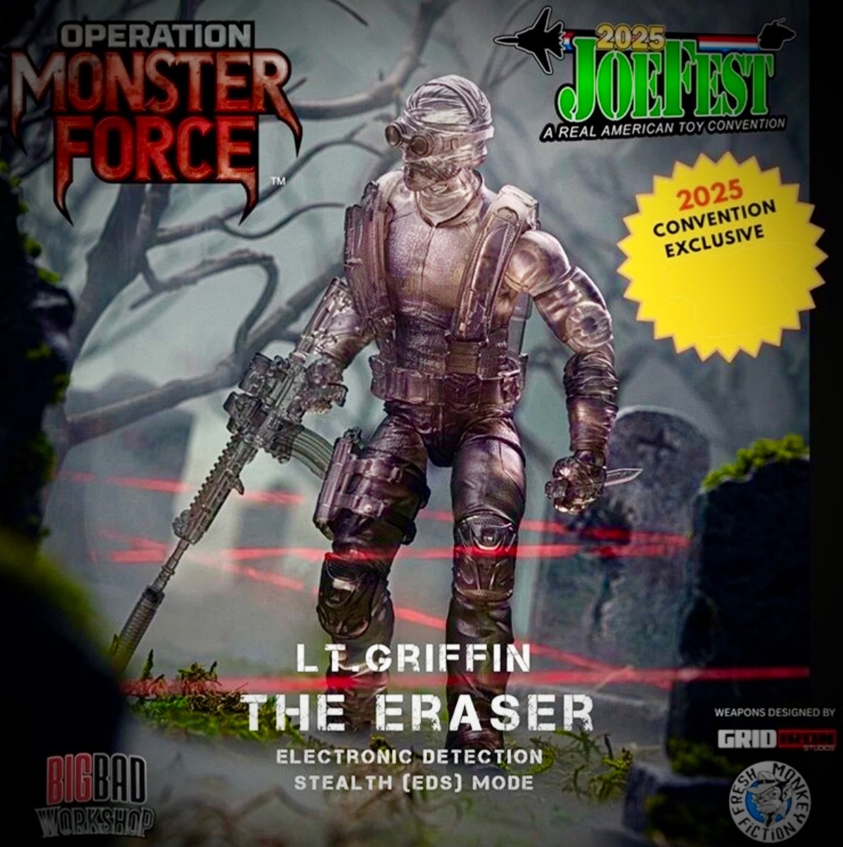 Monster Force Lt Griffin ERASER EDS Mode GI JOE JoeFest Exclusive Rare Variant!!