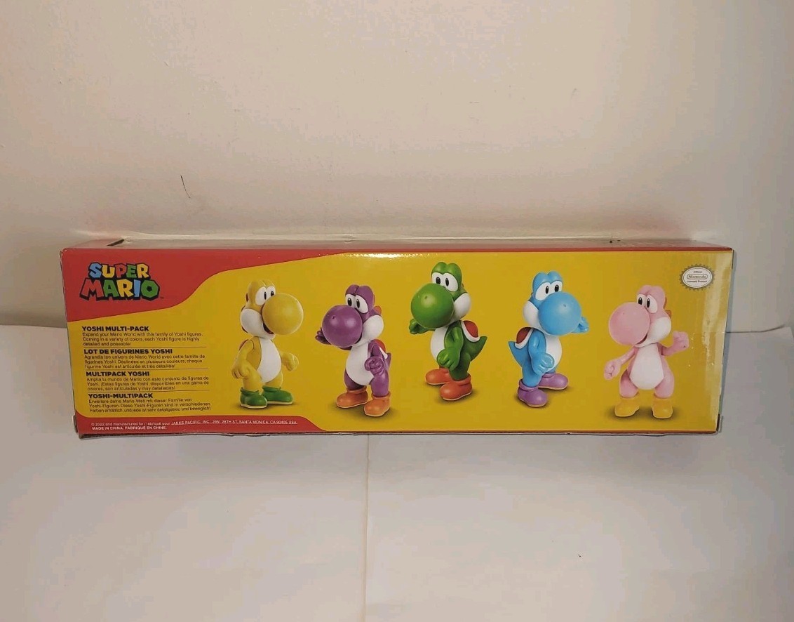 Super Mario Yoshi Multi Pack Yellow Purple Green Pink Blue Jakks Pacific 2.5&Prime;