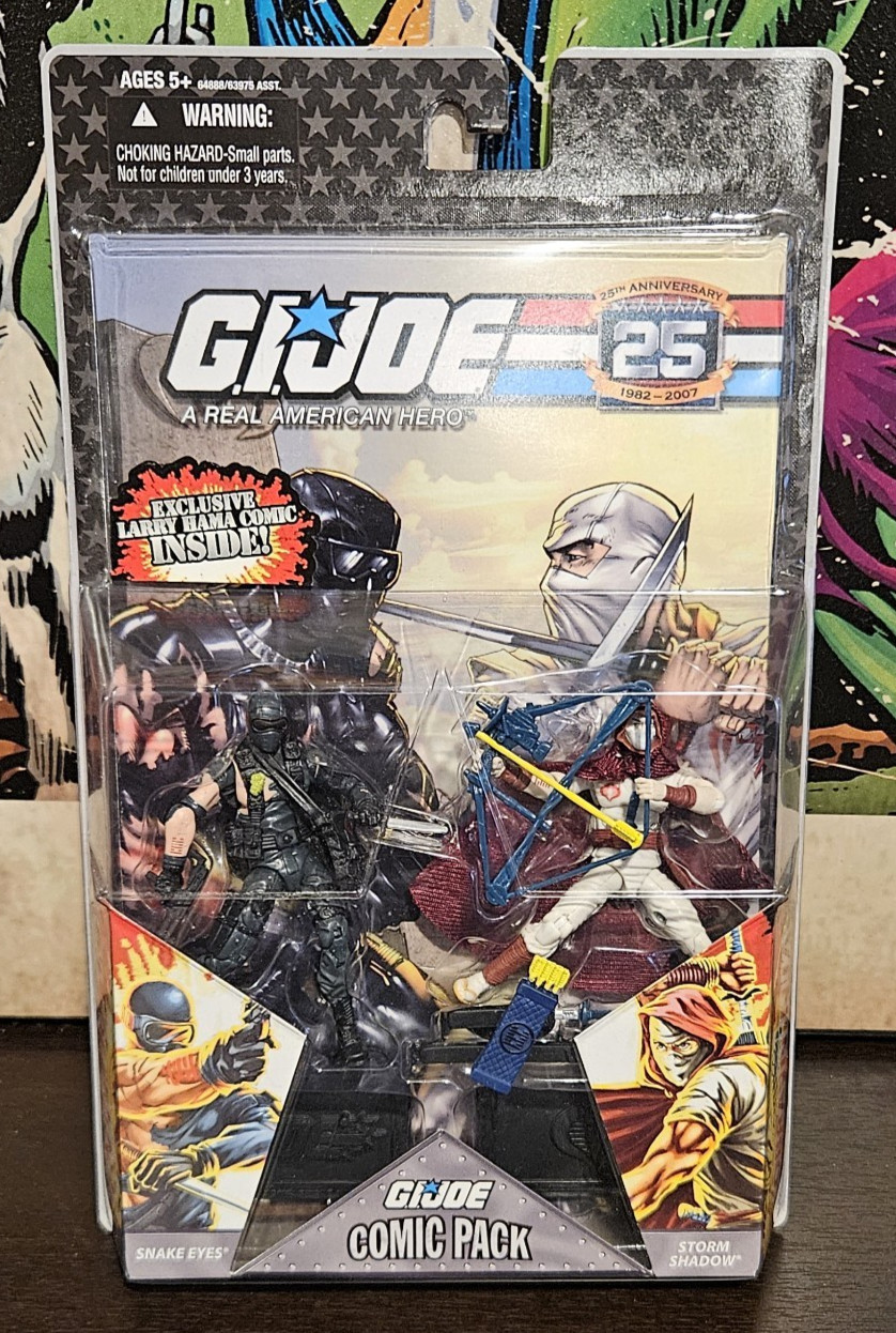 Snake Eyes Storm Shadow Larry Hama Comic 2 Pack GI Joe 25th Anniversary NIB