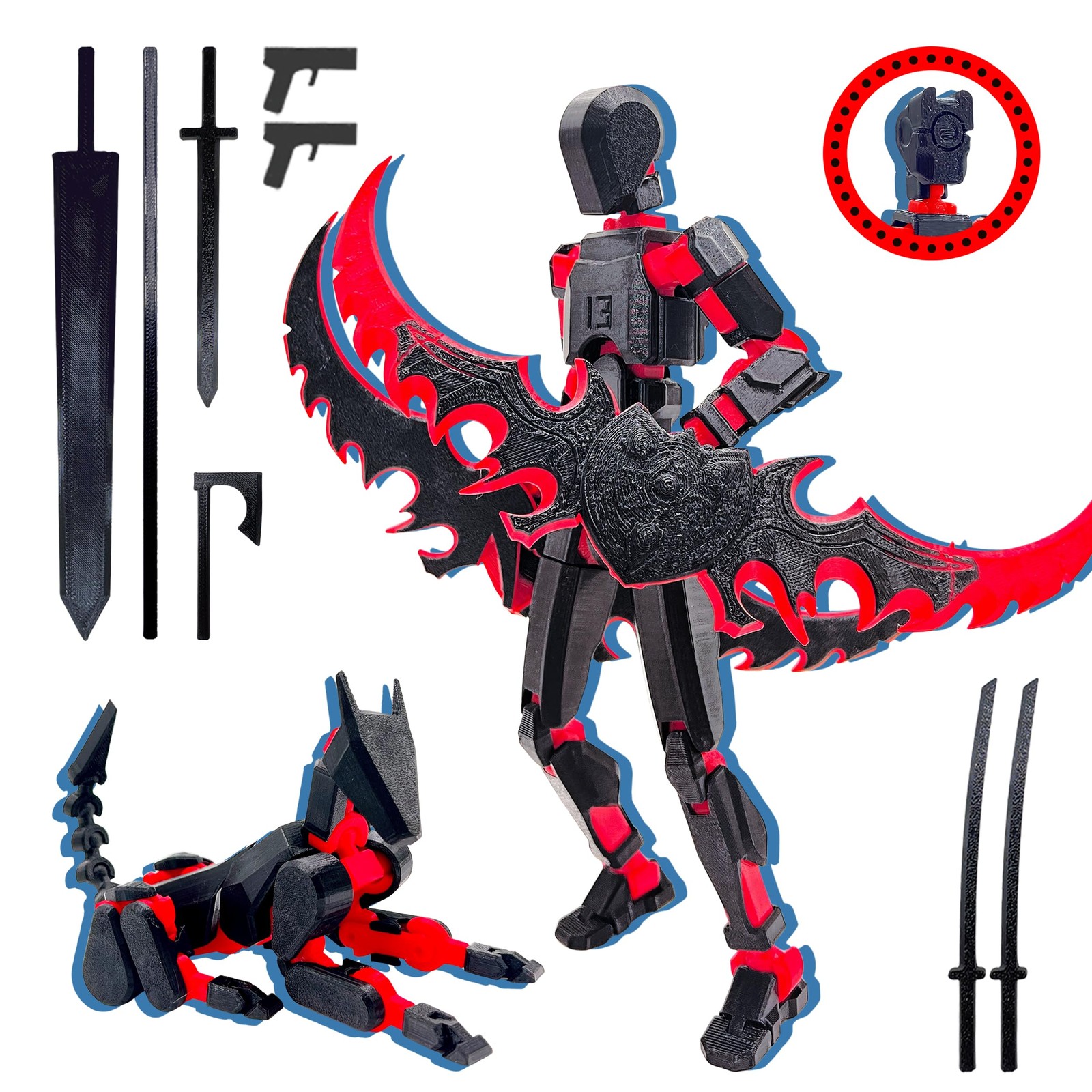T13 3D Action Figure Set (Assembly Completed),Dummy Robot Titan 13 Action Fig…