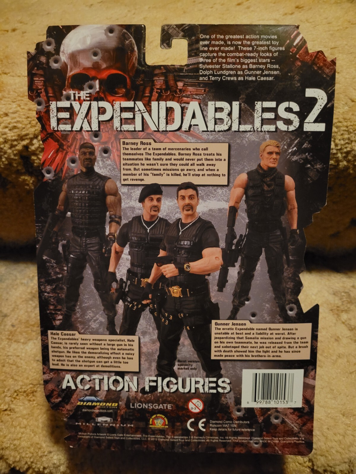 The Expendables 2 HALE CAESAR 7&Prime; Action Figure MOC Diamond Select Unopened 7 in