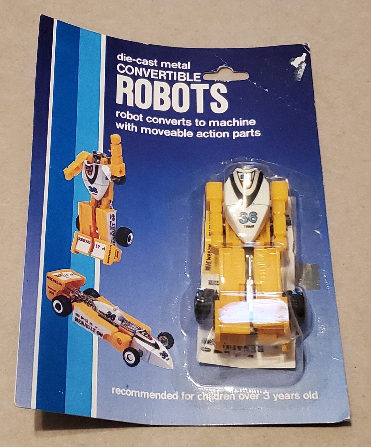 Vintage Die-Cast Metal Convertible Robot Renault Formula 1 Gobot Transformer