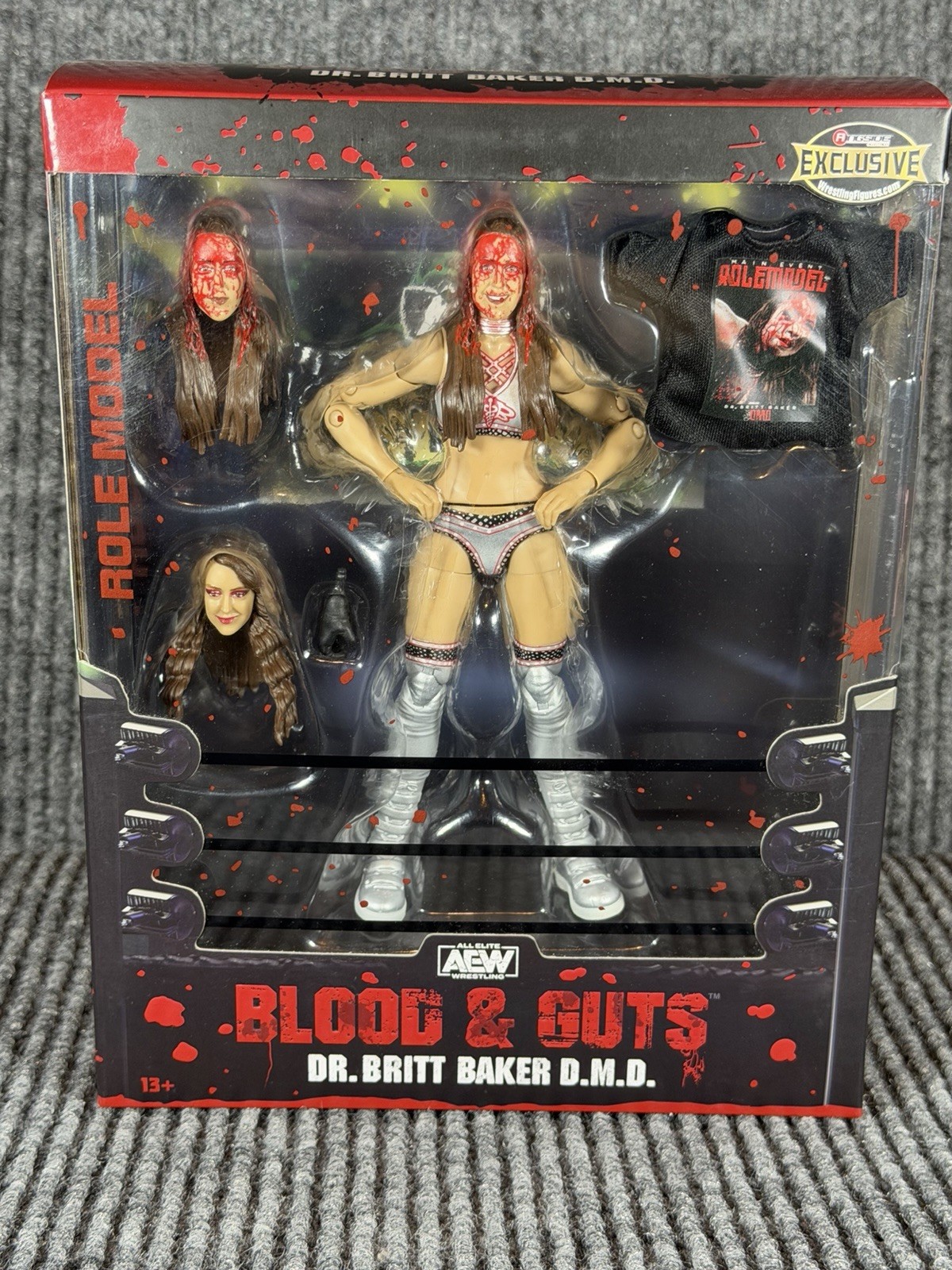 AEW BLOOD AND GUTS DR BRITT BAKER DMD ACTION FIGURE RINGSIDE EXCLUSIVE JAZWARES