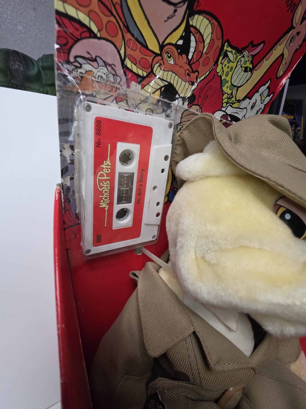 Michaels Pets Mr. Bill The Security Guard with Cassette Tape. Ideal Toys 1987