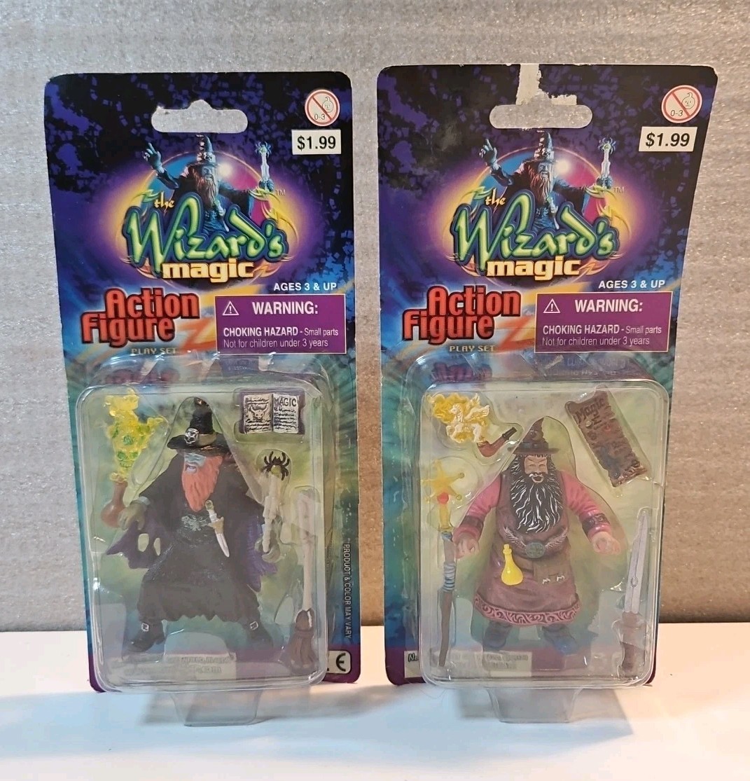 2PC The Wizards Magic Krunge Mystikan Sorceror Fantasy Action Figure Play Set