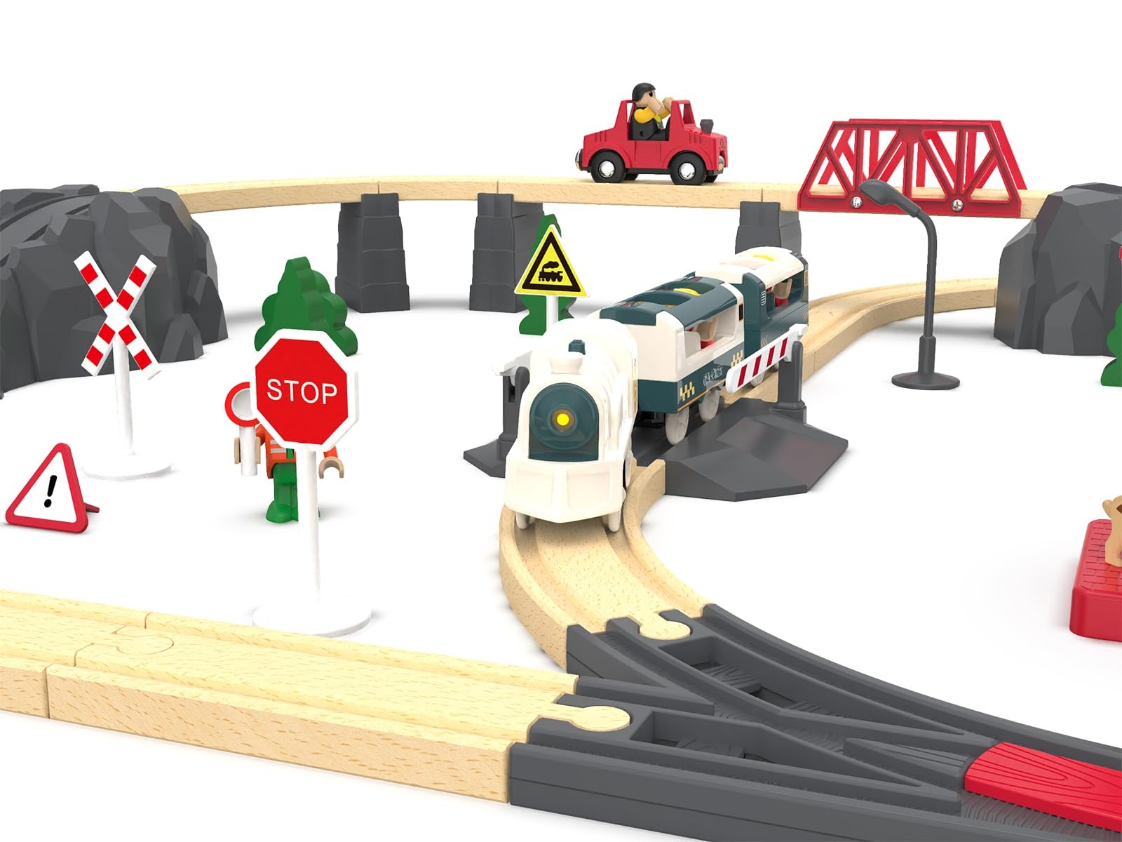 Battery Powered Train Set for Railway System, Electric Train Toys for Wooden …