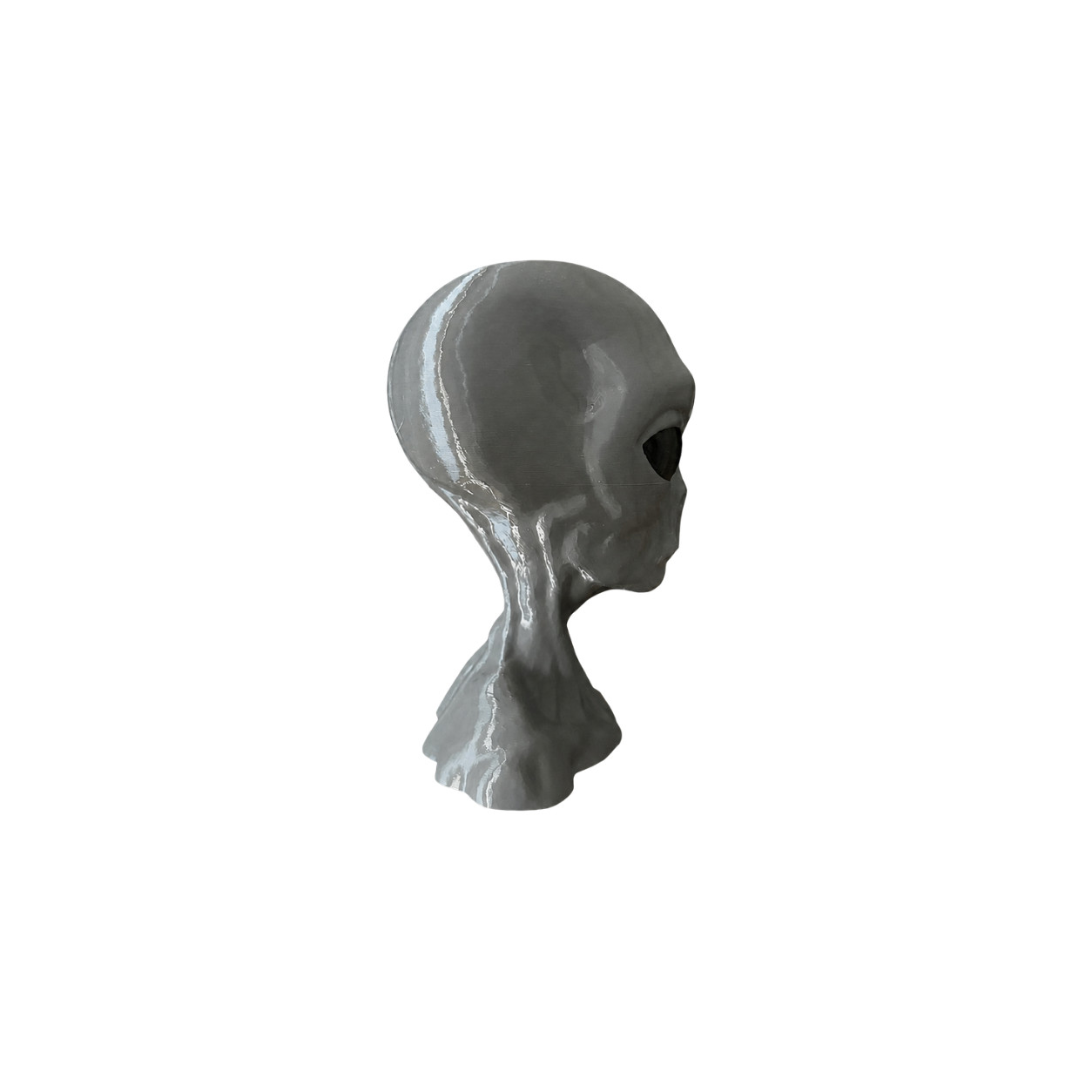 6” Gray Alien Head Bust – Ultra Smooth 3D Printed PETG – UFO Roswell Style