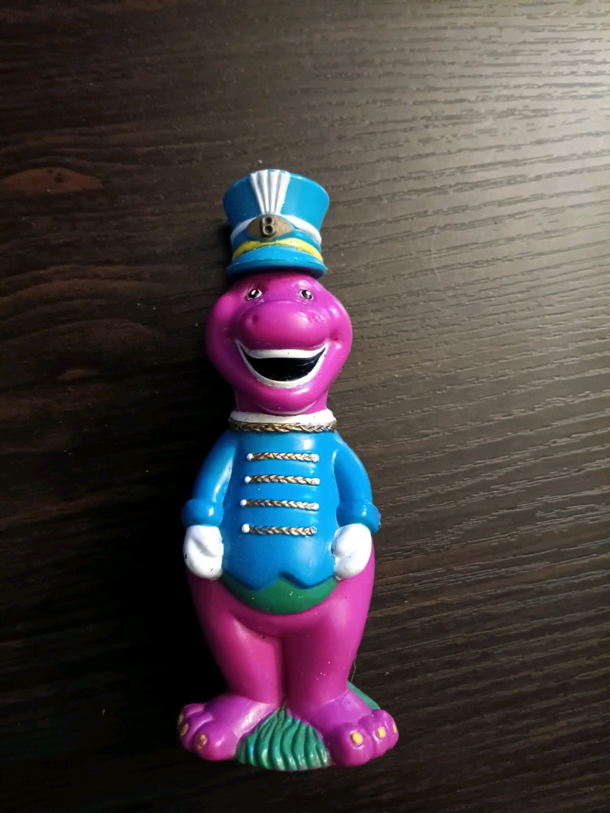 Vintage Marching Band Barney the Dinosaur Figure PVC Vinyl 1993 4.5&Prime;