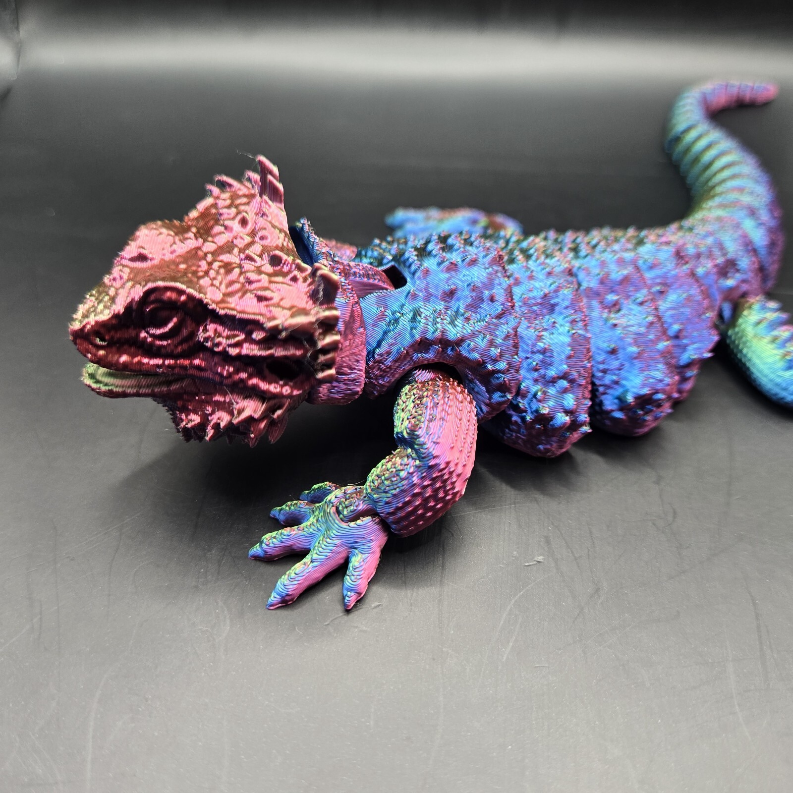 Bearded Dragon Lizard Articulated Figure 3D Printed Collectable Multi Color