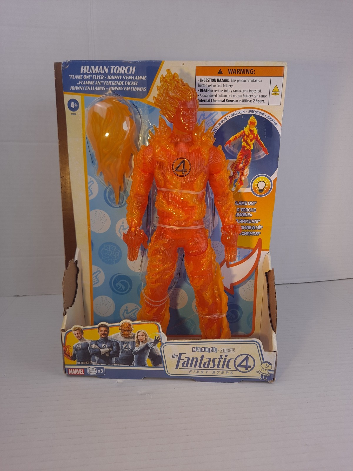 Marvel Studios Fantastic 4 First Steps Titan Hero Series HUMAN TORCH 10&Prime; Figure