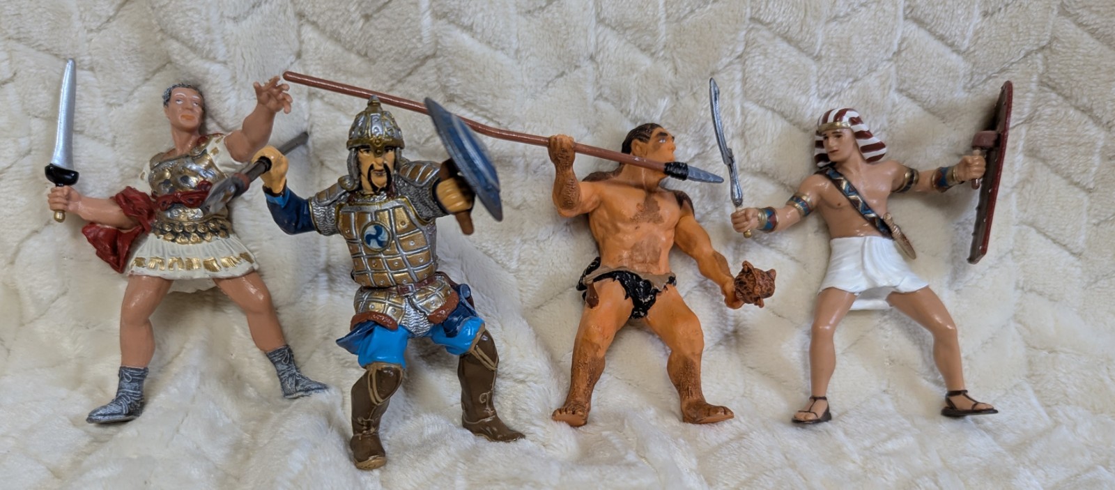 Papo Midieval Knights Caveman Gladiator Action Figure Set Hard Rubber