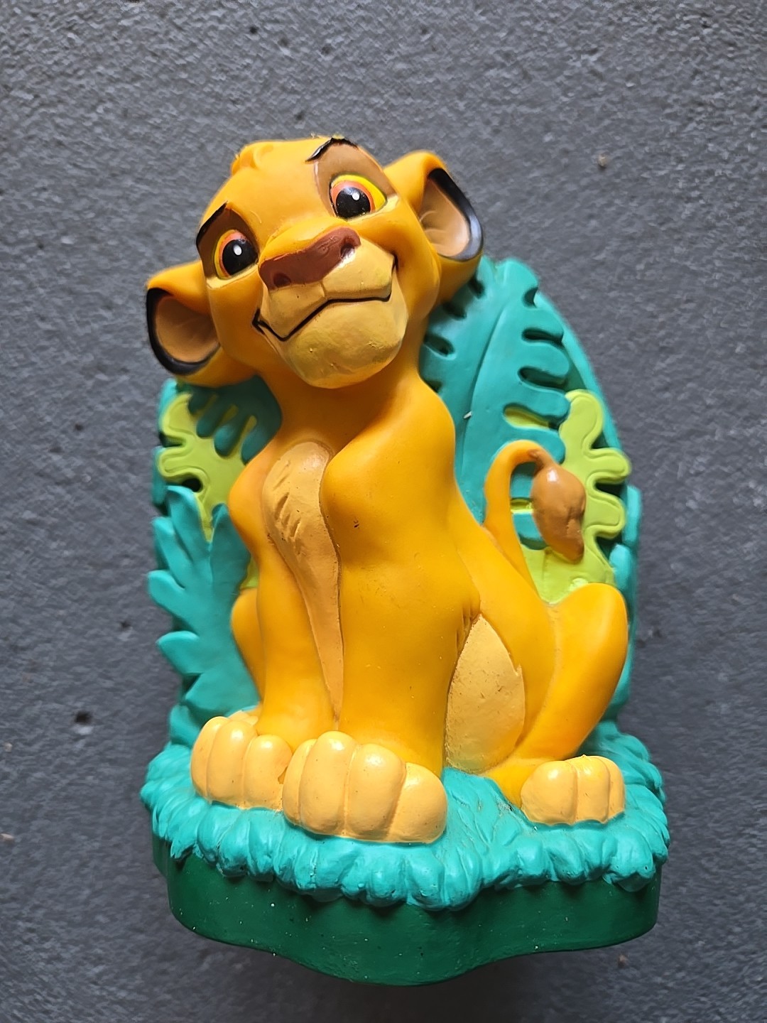 The Lion King Simba Coin Bank Just Toys 1994 Disney 6&Prime; Tall w/ Stopper 90s Rare