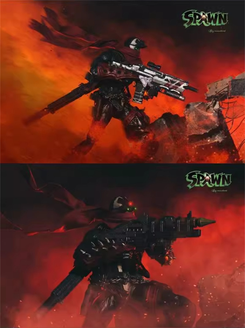 Spawn McFarlane 1/12 Scale Rode Custom Deluxe Red Wired Cape Cloak Scarf No Body