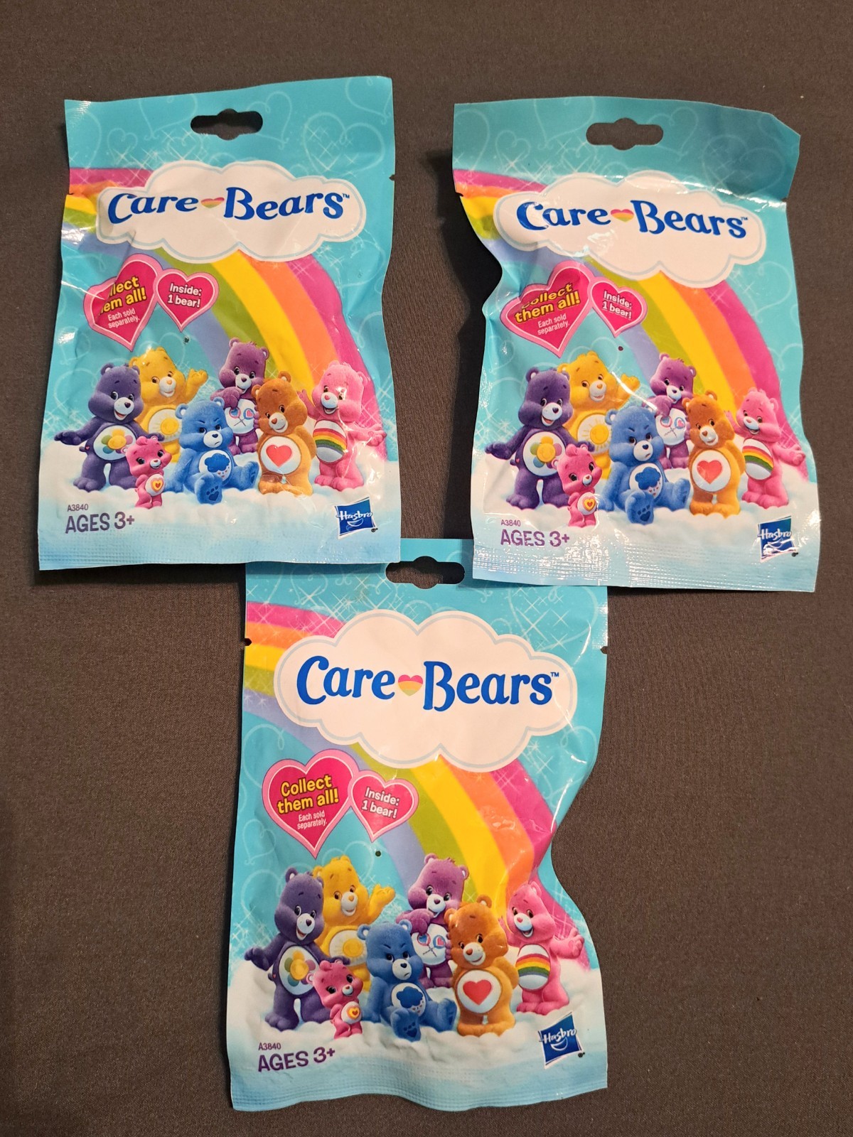 Care Bears Mini Figures Mystery bags by Hasbro Lot of 3
