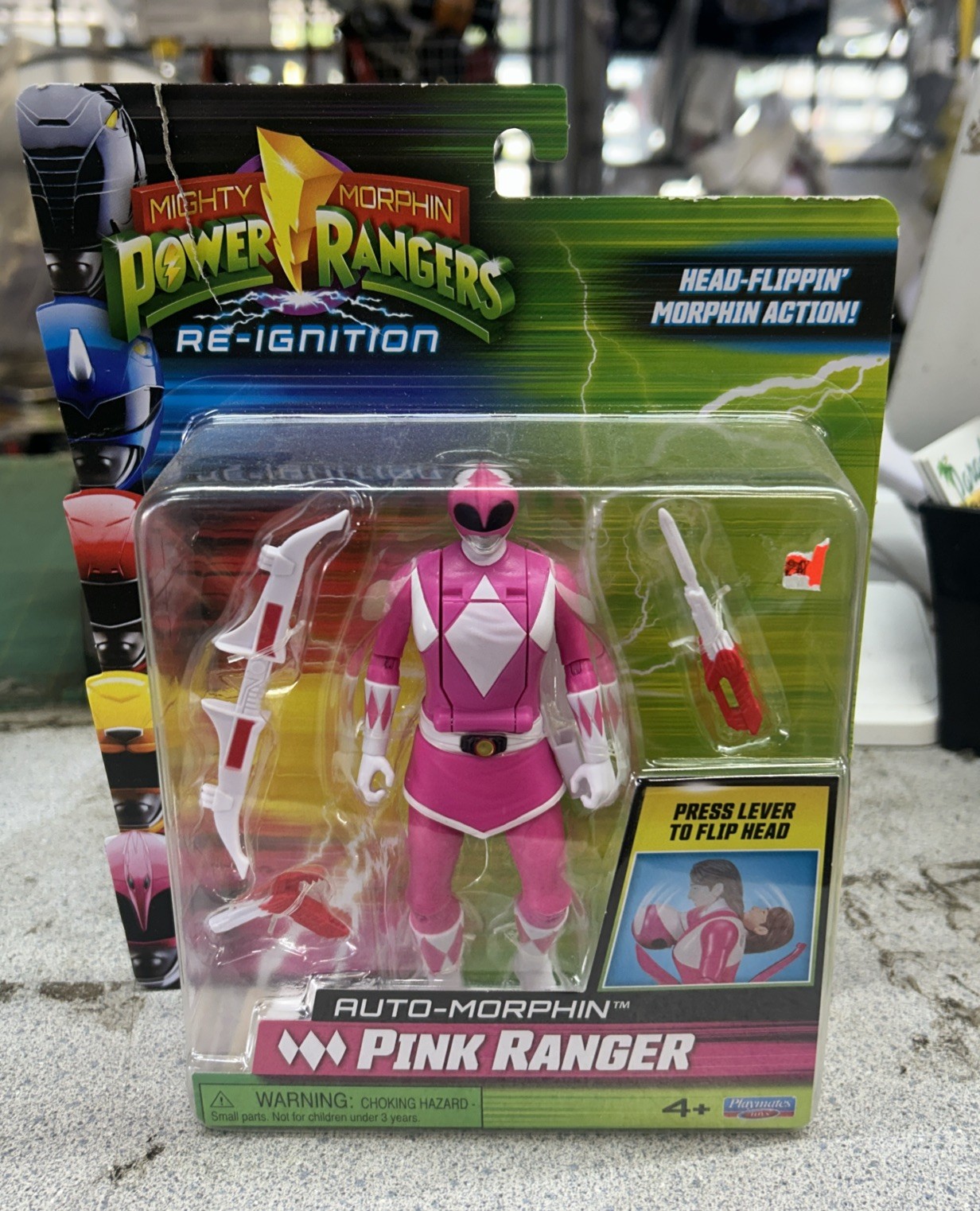 Power Rangers Mighty Morphin Re-Ignition Pink Ranger Action Figure Auto-Morphin